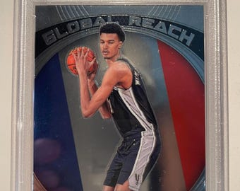 PSA 10 2023 NBA Prizm Victor Wembanyama #2 RC Global Reach Rookie Card Graded Encased Gem Mint