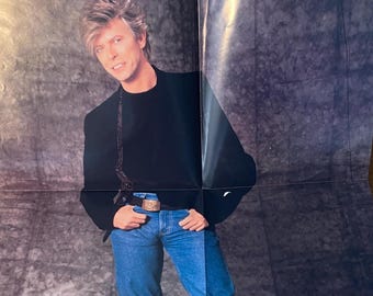 DAVID BOWIE 1980s Japanese Poster Unused Unhung Medium Sized Near