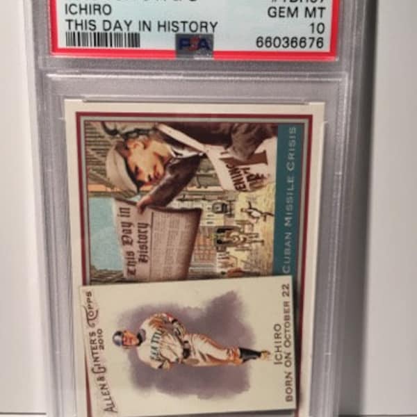 Ichiro 2010 Topps Allen & Ginter "This Day in History" PSA 10 Gem Mint Mariners Graded Encased Rare