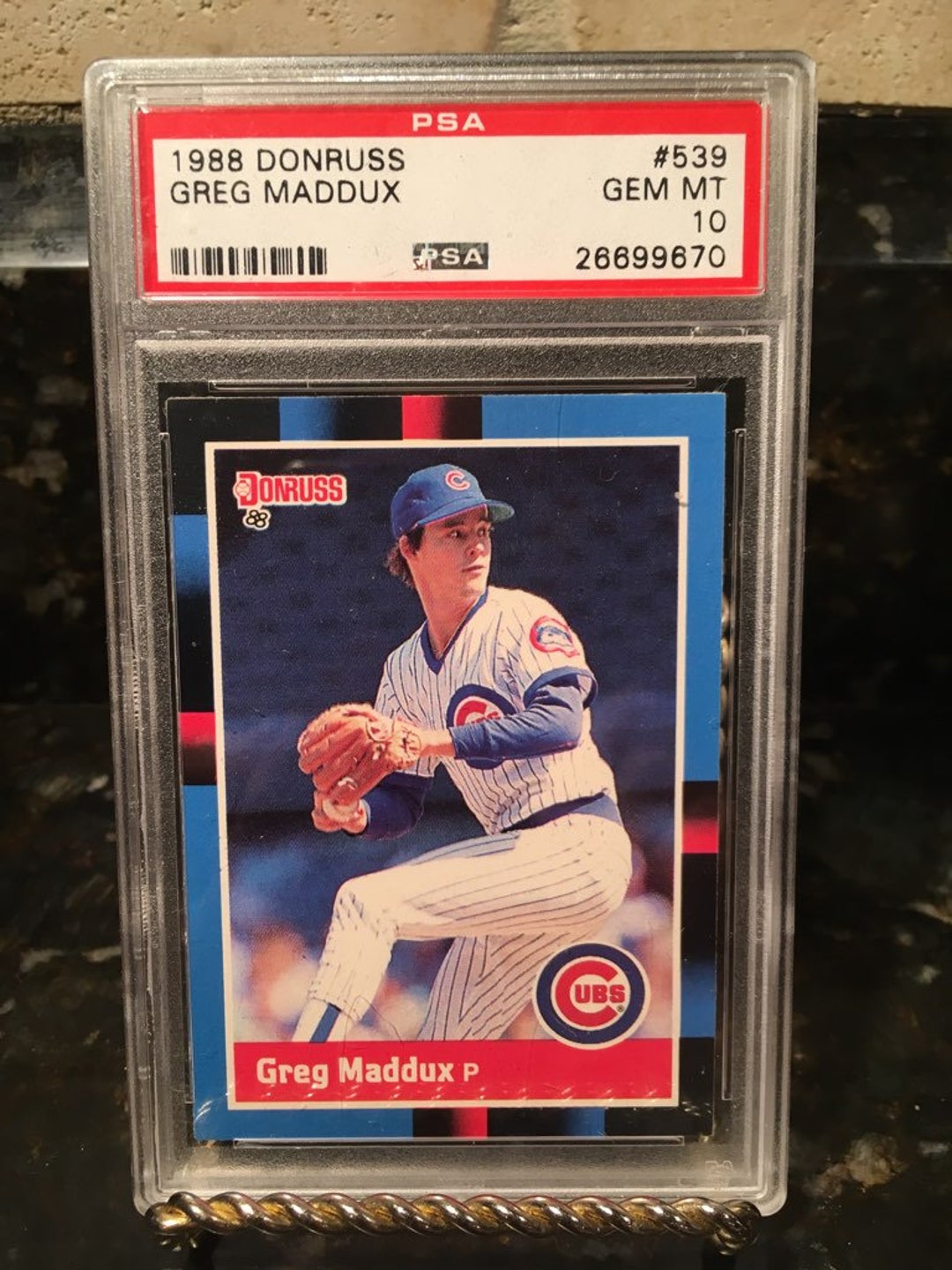 1988 Donruss Greg Maddux 539 HOF Chicago Cubs PSA 10 