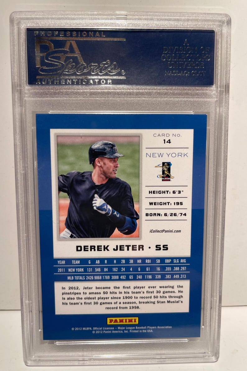 2012 Panini National Convention Derek Jeter New York Yankees HOF PSA 10 ...