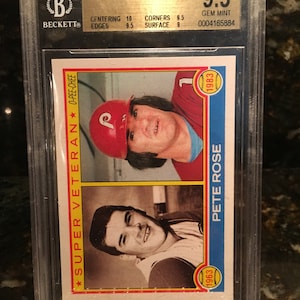 Pete Rose 1983 OPC Super Veteran Beckett 9.5 Gem Mint - graded, authenticated, encased - Beckett BGS Gem Mint!