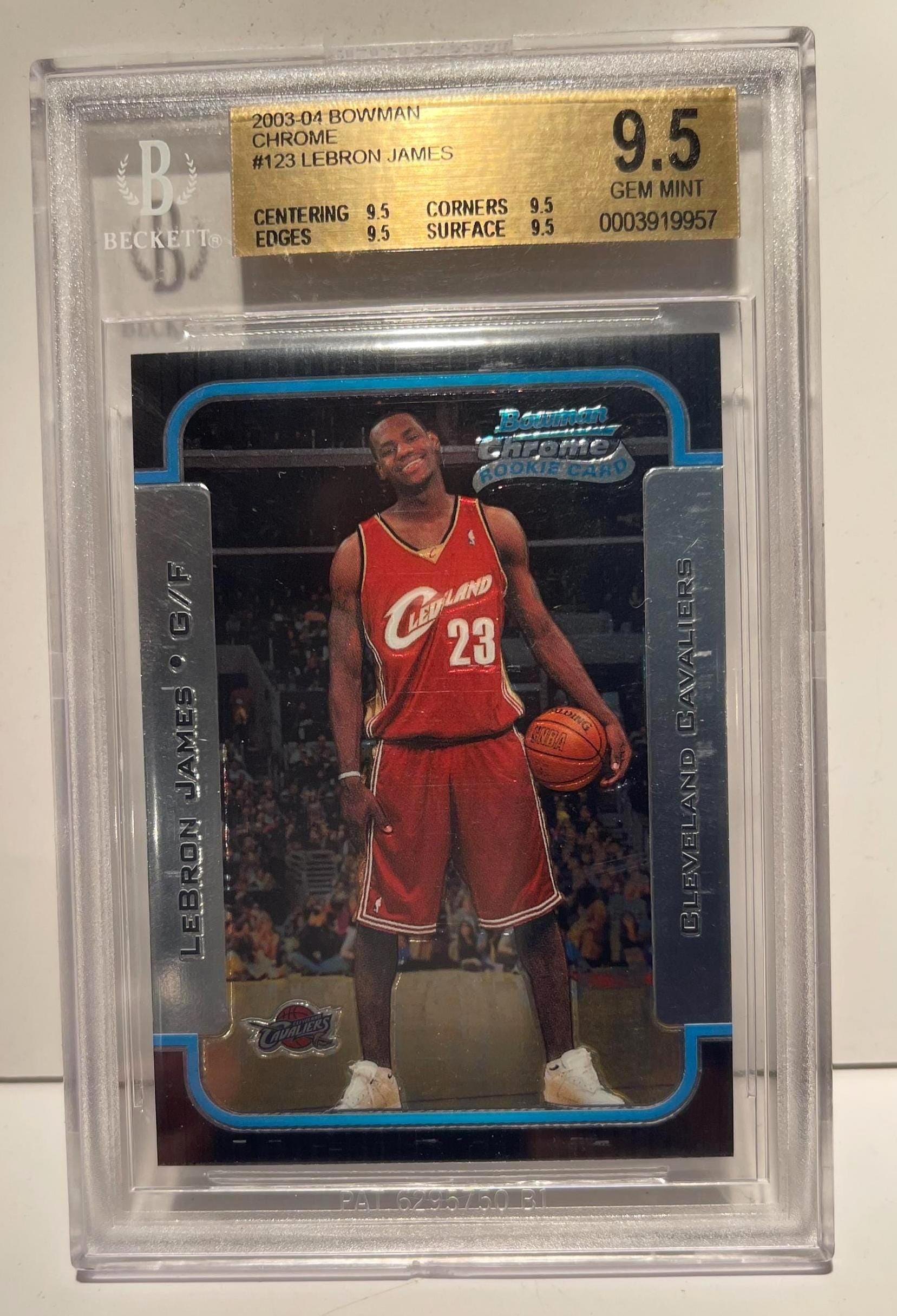 2003-04 Bowman Chrome Lebron James Beckett BGS 9.5 True Gem - 4 X