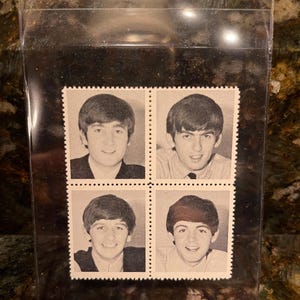 The Beatles - Original 1964 Uncut Stamps - 4 Vintage Originals - Not Reprints - Unused New Perforated! Jon, Paul, George, Ringo
