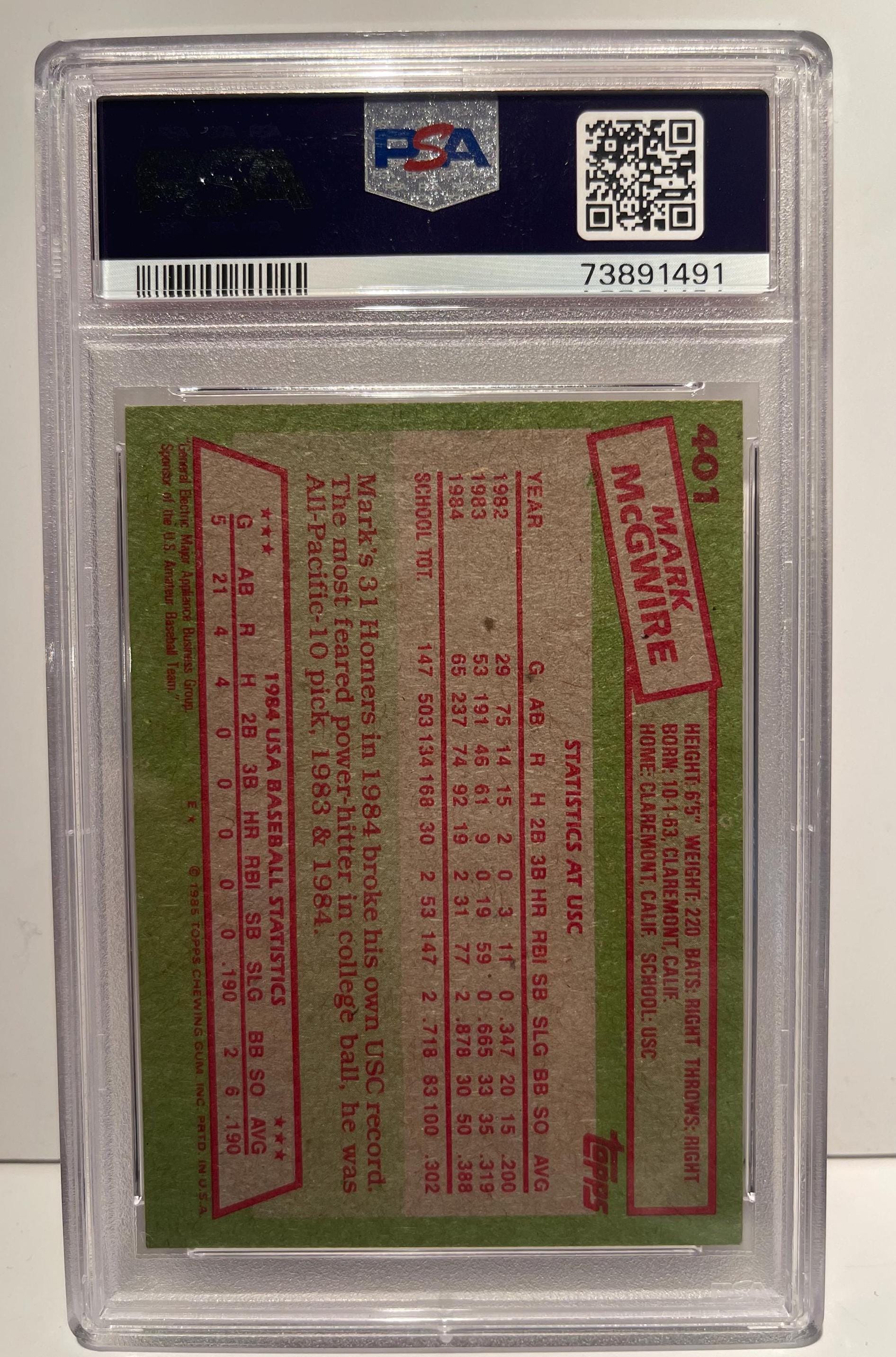 thumbnail image 2 of 1985 Topps Baseball Wax Pack (1) - BBCE FASC, PSA 10 Mark McGwire $650 2 of 6