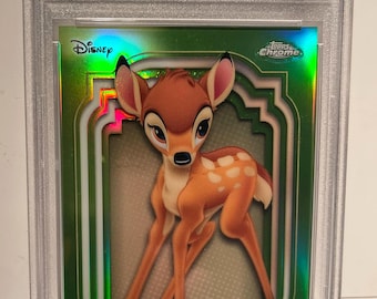 Bambi 2024 Topps Chrome Disney Green Refractor 94/99 PSA 10 Rare