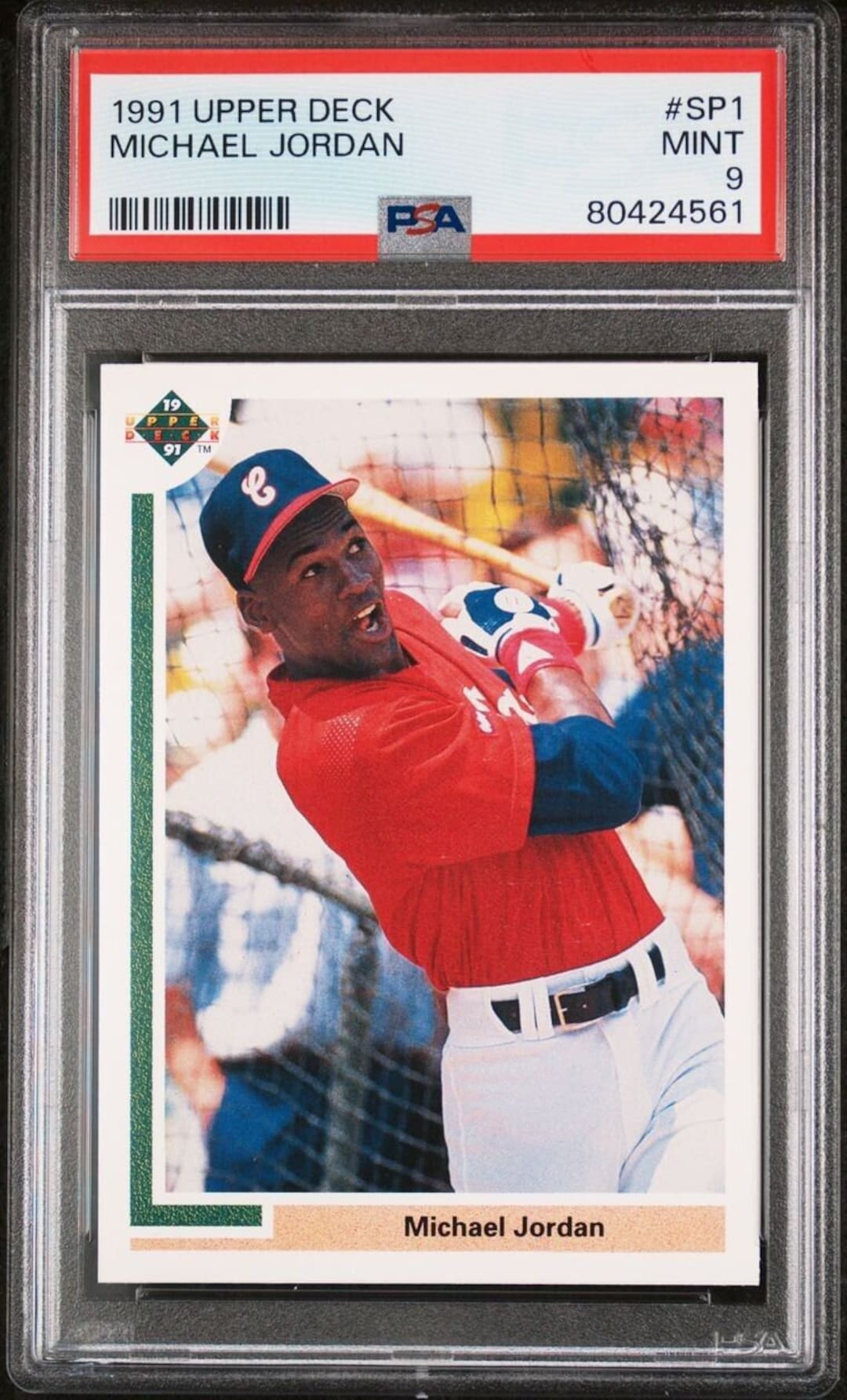 1991 Upper Deck MICHAEL JORDAN White Sox Baseball Card SP1 Graded Psa 9 Mint Legendary Jordan