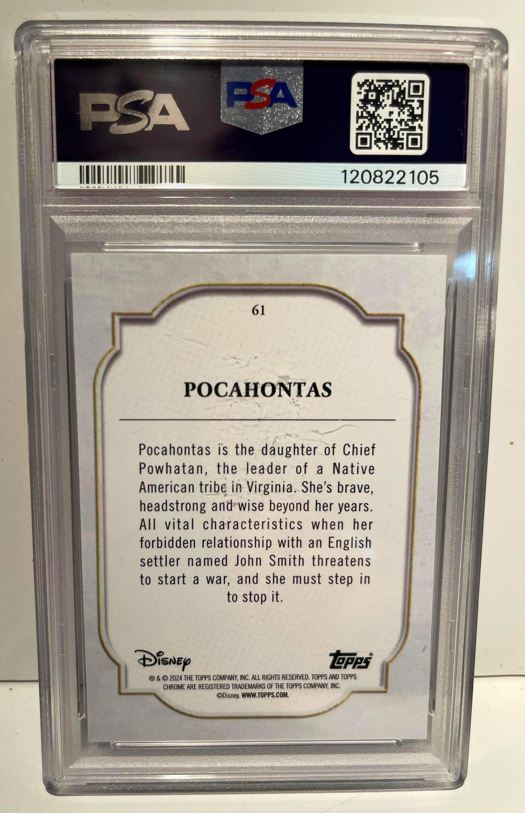 2024 Topps Chrome Disney Sapphire #61 Pocahontas PSA 9 Mint Graded