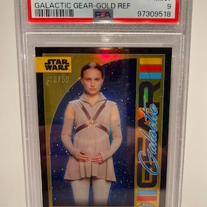 2024 Topps Chrome Star Wars Padme Amidala Galactic Gear Gold Refractor PSA 9 /50