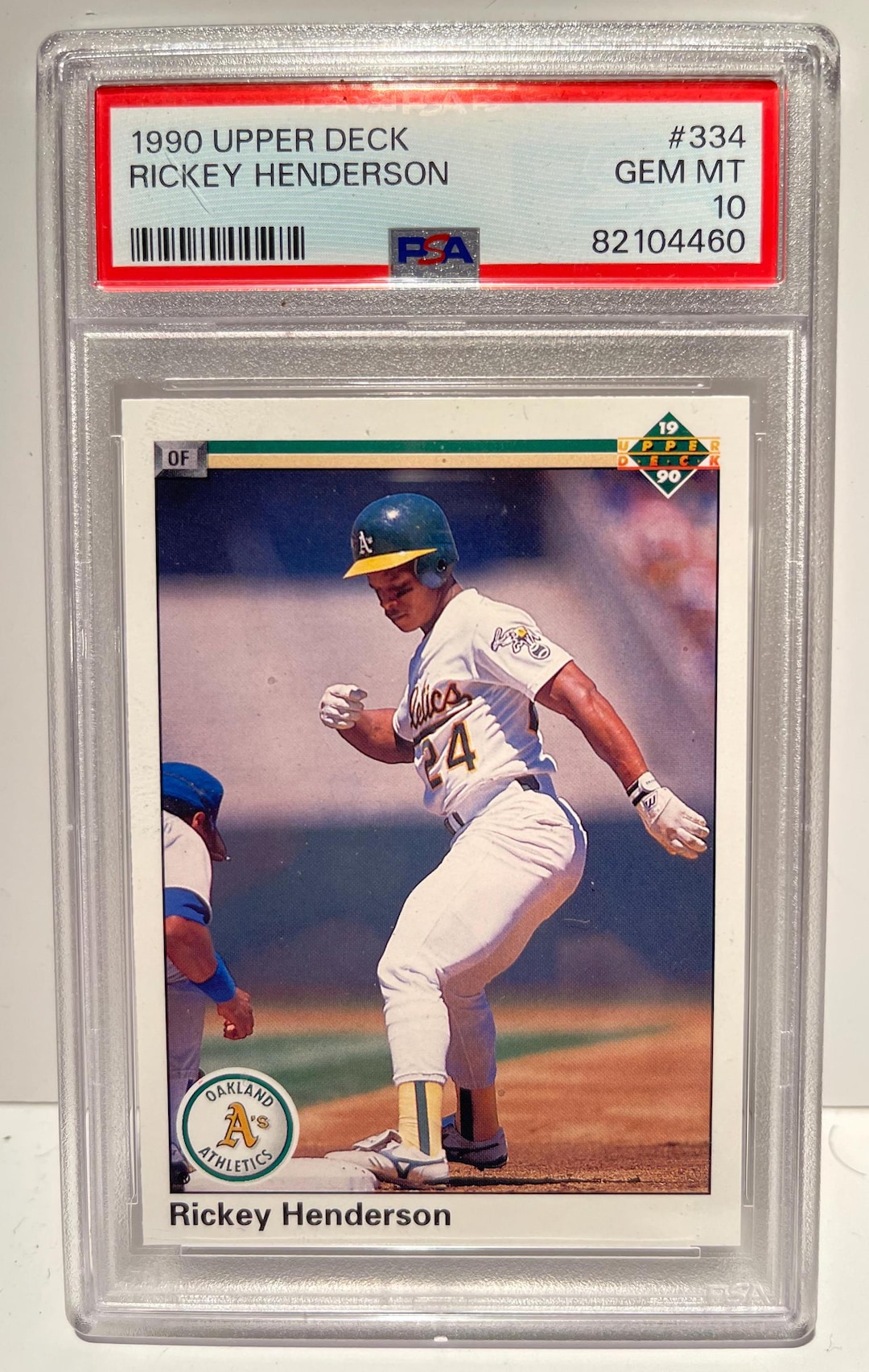 1990 Upper Deck Rickey Henderson #334 Gem Mint PSA 10 - Encased