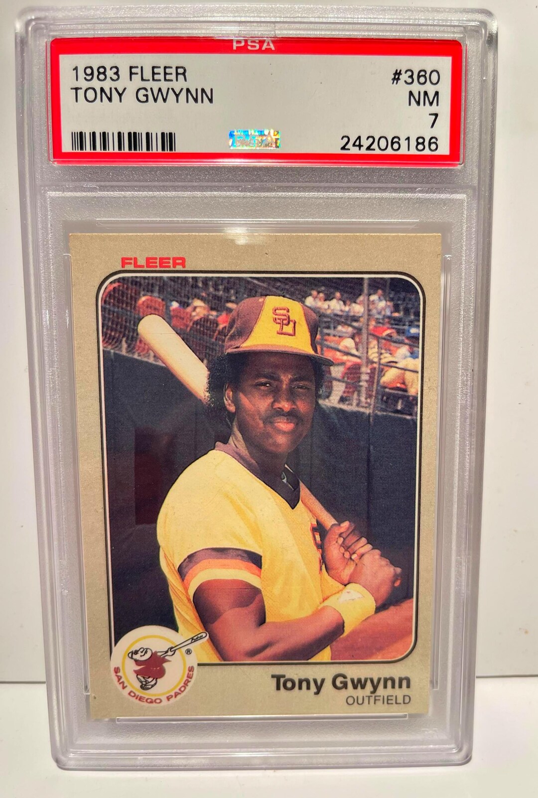 1983 Fleer #360 TONY GWYNN Rookie Card Hall of Fame - PSA 7