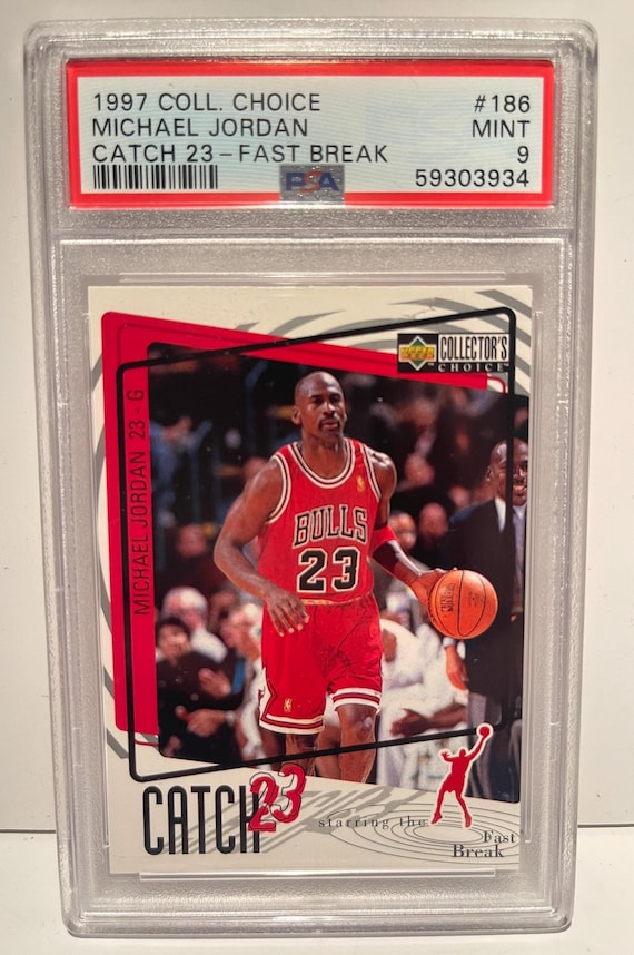 1997 Collectors Choice Catch 23-fast Break #186 MICHAEL JORDAN PSA
