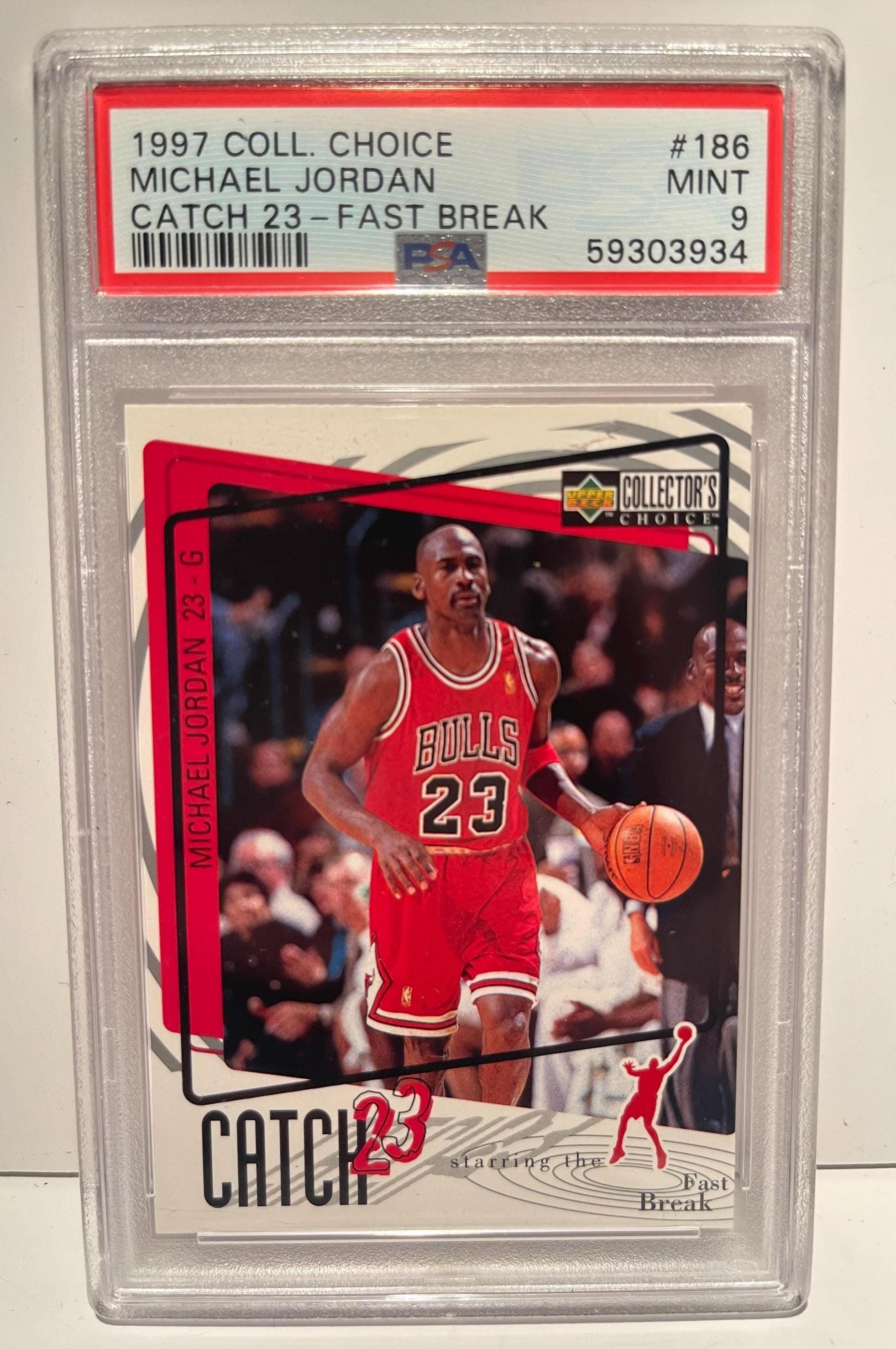 1997 Collectors Choice Catch 23-fast Break #186 MICHAEL JORDAN PSA