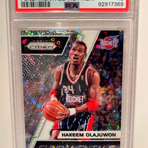 2017 Panini Prizm -Fast Break Fundamentals #3 Hakeem Olajuwon Houston Rockets PSA 10 - Graded Encased