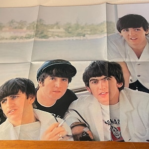 The Beatles Vintage 1970s Japanese Poster Large Excellent Condition Unused/Unhung- Free Shipping Lennon McCartney Harrison