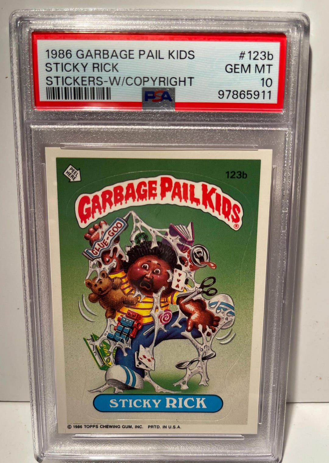 1986 Garbage Pail Kids Series 3 Sticky Rick W/copyright #123b PSA 10 ...