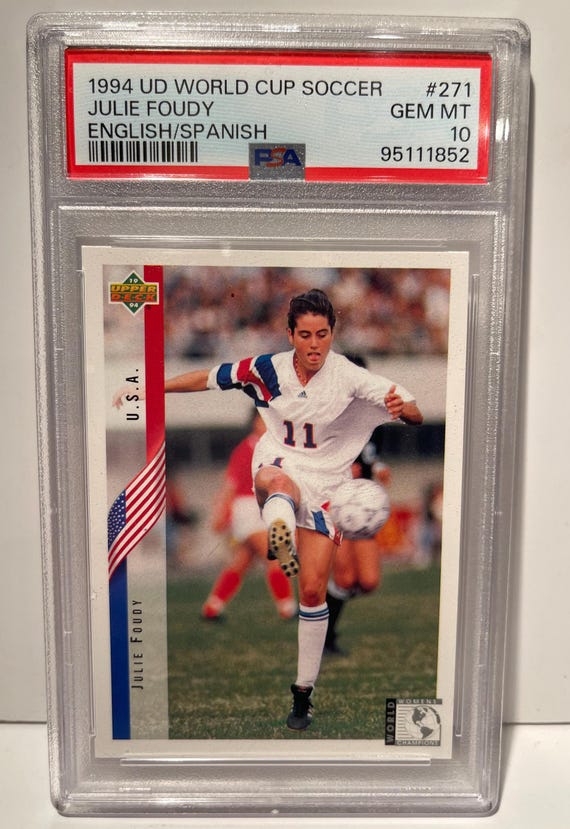 1994 Upper Deck World Cup Soccer Julie Foudy #271 English Spanish