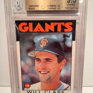 Will Clark 1986 Topps Traded  Rookie- Graded/Encased & Authenticated by Beckett BGS 9.5 Gem Mint - Free Shipping