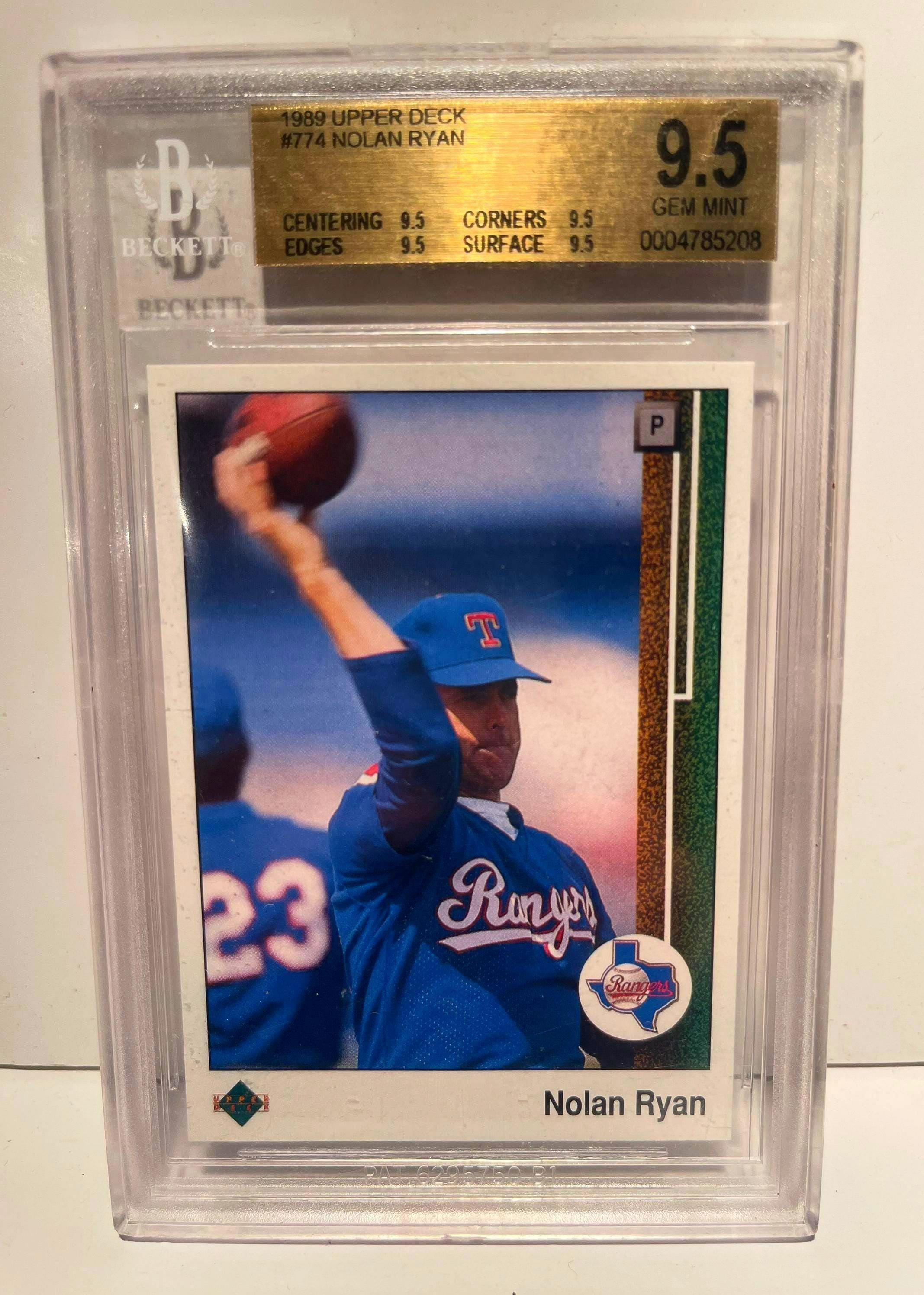 1989 Upper Deck Nolan Ryan Beckett 9.5 Throwing Football Legendary