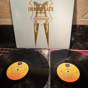 Madonna &quot;The Immaculate Collection&quot; Org Double LP Hits Collection LP Vinyl Record - Short Print - EX -  Free S/H
