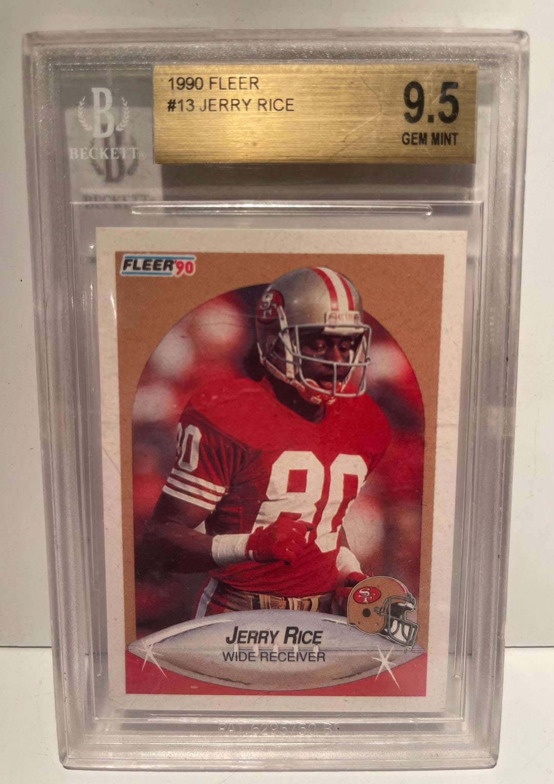 Jerry Rice 1990 Fleer Football Beckett 9.5 Gem Mint Graded Encased ...