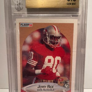 Jerry Rice 1990 Fleer Football Beckett 9.5 Gem Mint Graded Encasement 49ers HOF