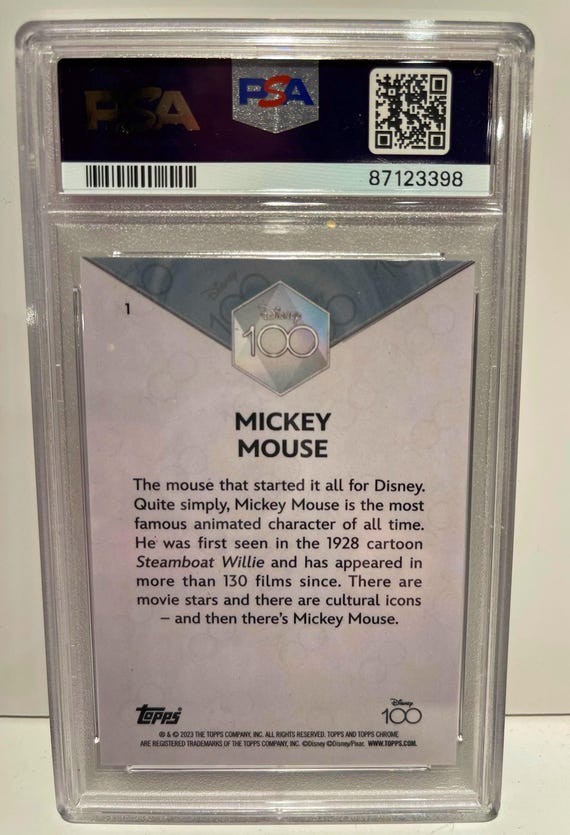 Buy Mickey Mouse 2023 Topps Chrome DISNEY 100 #1 PSA 9 Mint