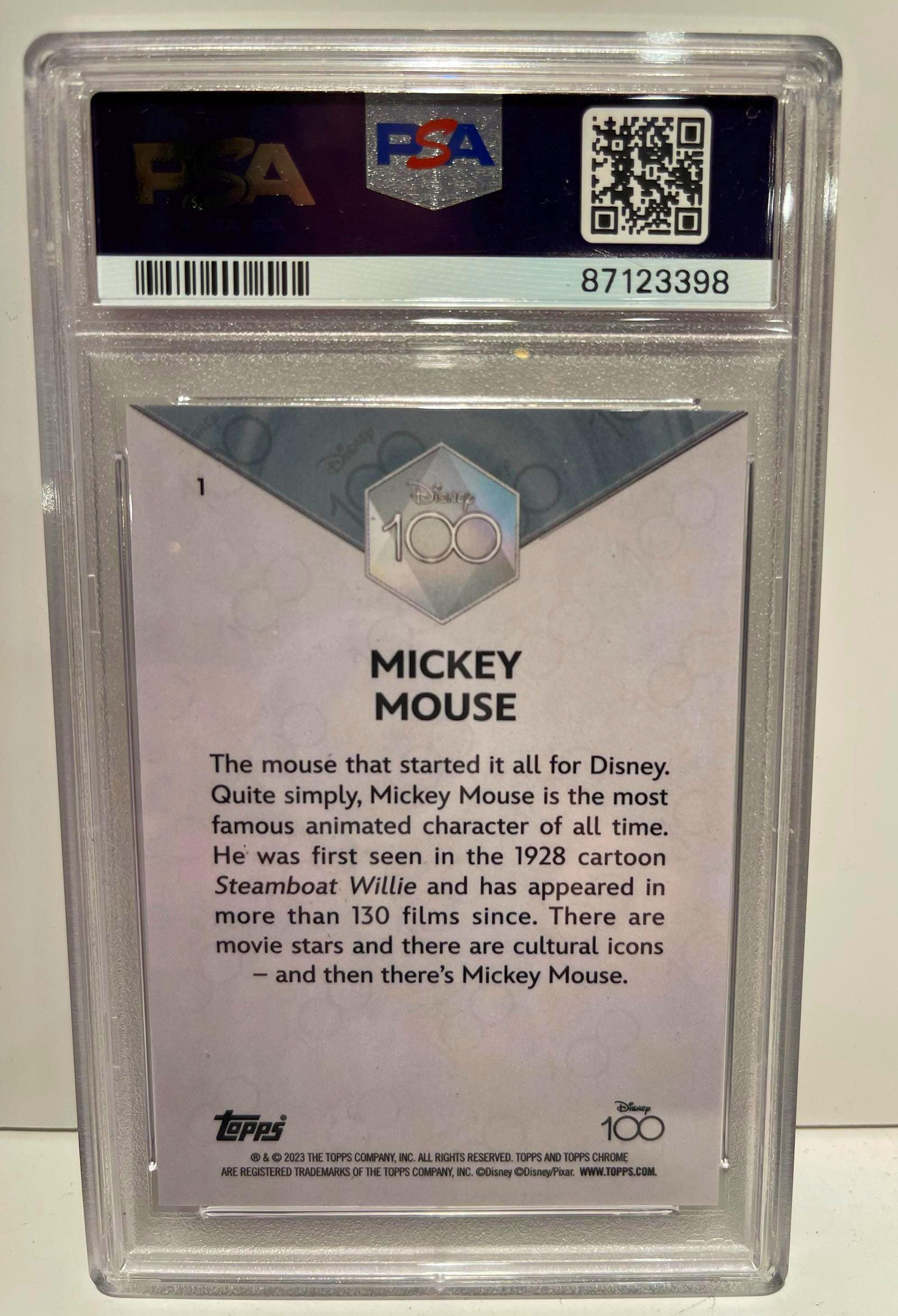 Mickey Mouse 2023 Topps Chrome DISNEY 100 #1 PSA 9 Mint - Graded