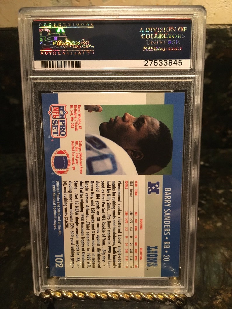 Barry Sanders 1990 Pro Set PSA 10 Gem Mint Etsy