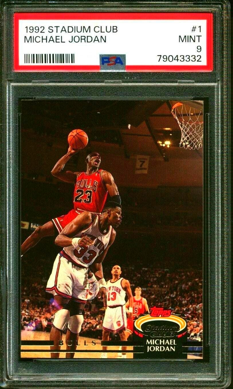 1992 Topps Stadium Club MICHAEL JORDAN Chicago Bulls #26 PSA 9