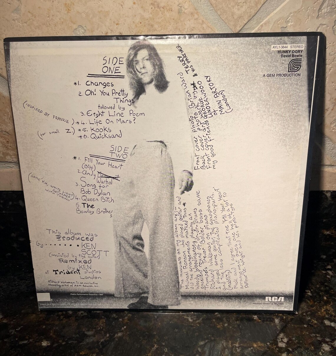 David Bowie "hunky Dory" Vintage Bowie - Vinyl LP Record EX! Free ...