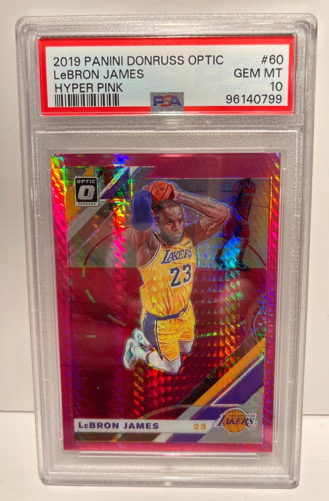 2019 Donruss Optic Hyper Pink Prizm #60 Lebron James Lakers PSA 10