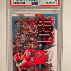2023 Topps Japan Edition "Strength in Numbers" Mike Trout PSA 10 Gem Mint graded, encased