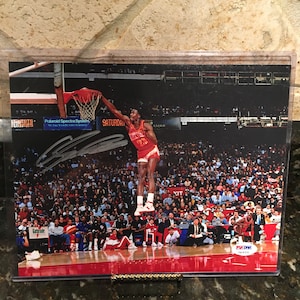 Dominique Wilkins Autographed Picture - PSA/DNA Certified w/COA - S- Authenticated by Psa - Vintage 1980&#39;s