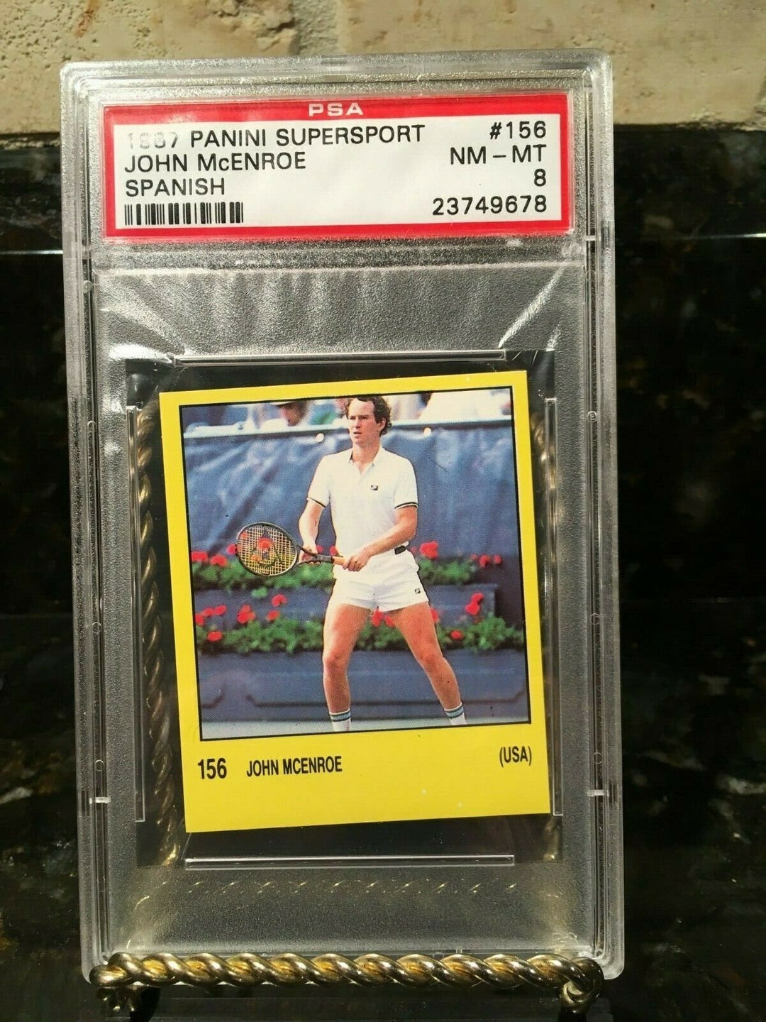 PANINI TENNIS ATP TOUR 1992 STAR PLAYER JOHN Mc ENROE USA # 173 TOPLOADER