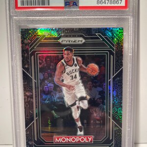 2022 Panini Prizm Monopoly Black Prizm Giannis Antetokounmpo #49 PSA 10