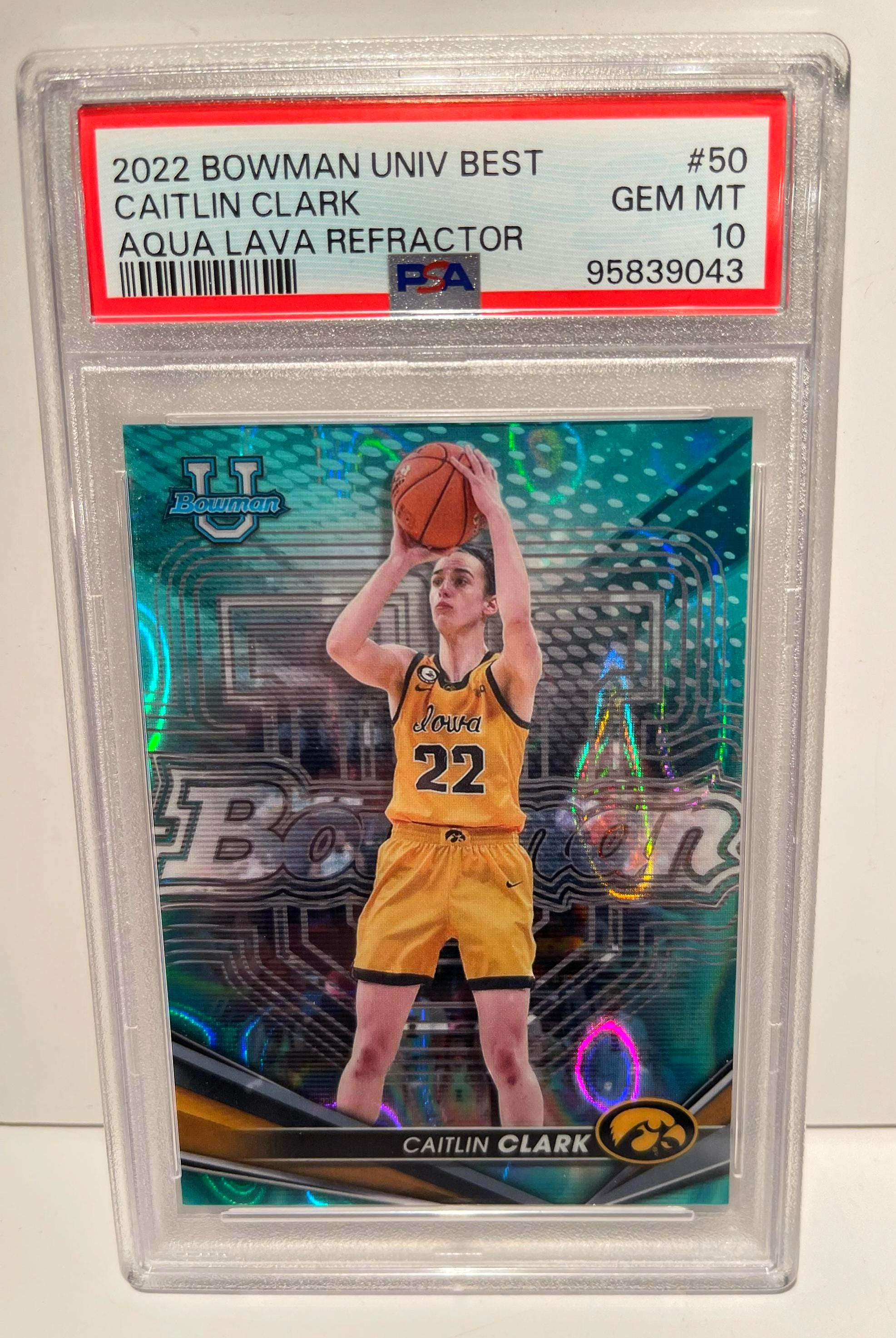 2022 Bowman University Best Caitlin Clark - Aqua Lava Refractor 