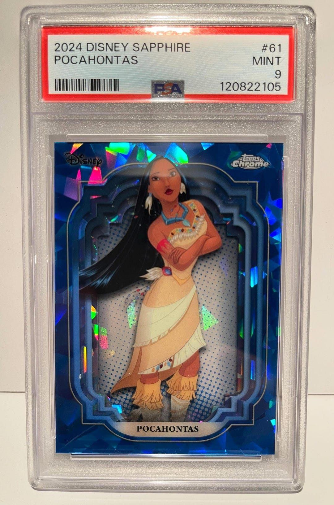 2024 Topps Chrome Disney Sapphire #61 Pocahontas PSA 9 Mint Graded