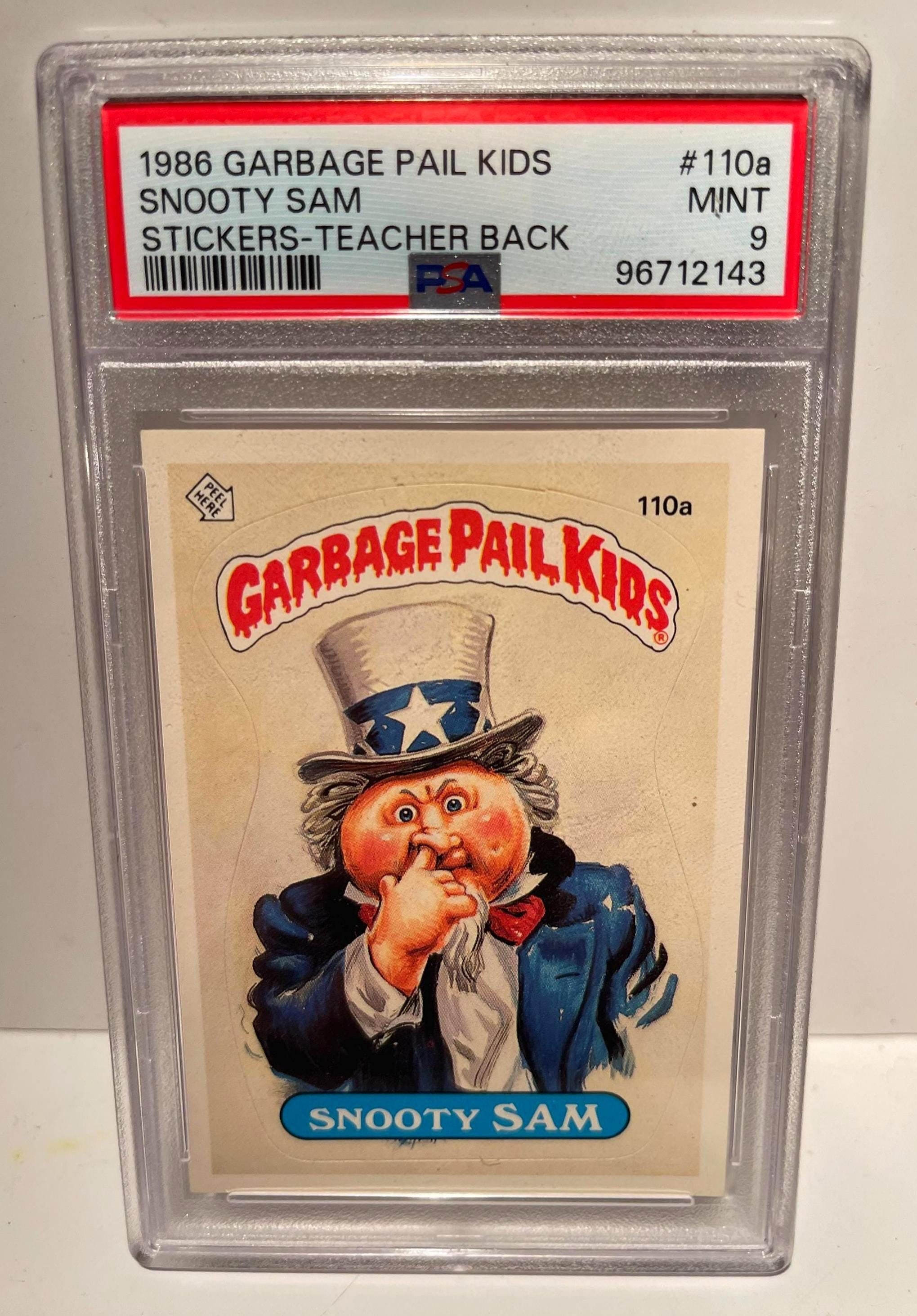 1986 Garbage Pail Kids Series 3 #110a Snooty Sam -- PSA 9 Mint