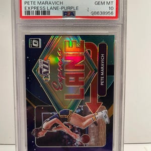 Pete Maravich 2020 Donruss Optic Express Lane Purple PSA 10 Graded Encased Legend Rare