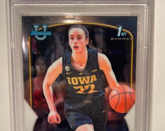2022 Caitlin Clark Bowman University 1st Rookie Card - PSA Mint 8 - Graded Encased!