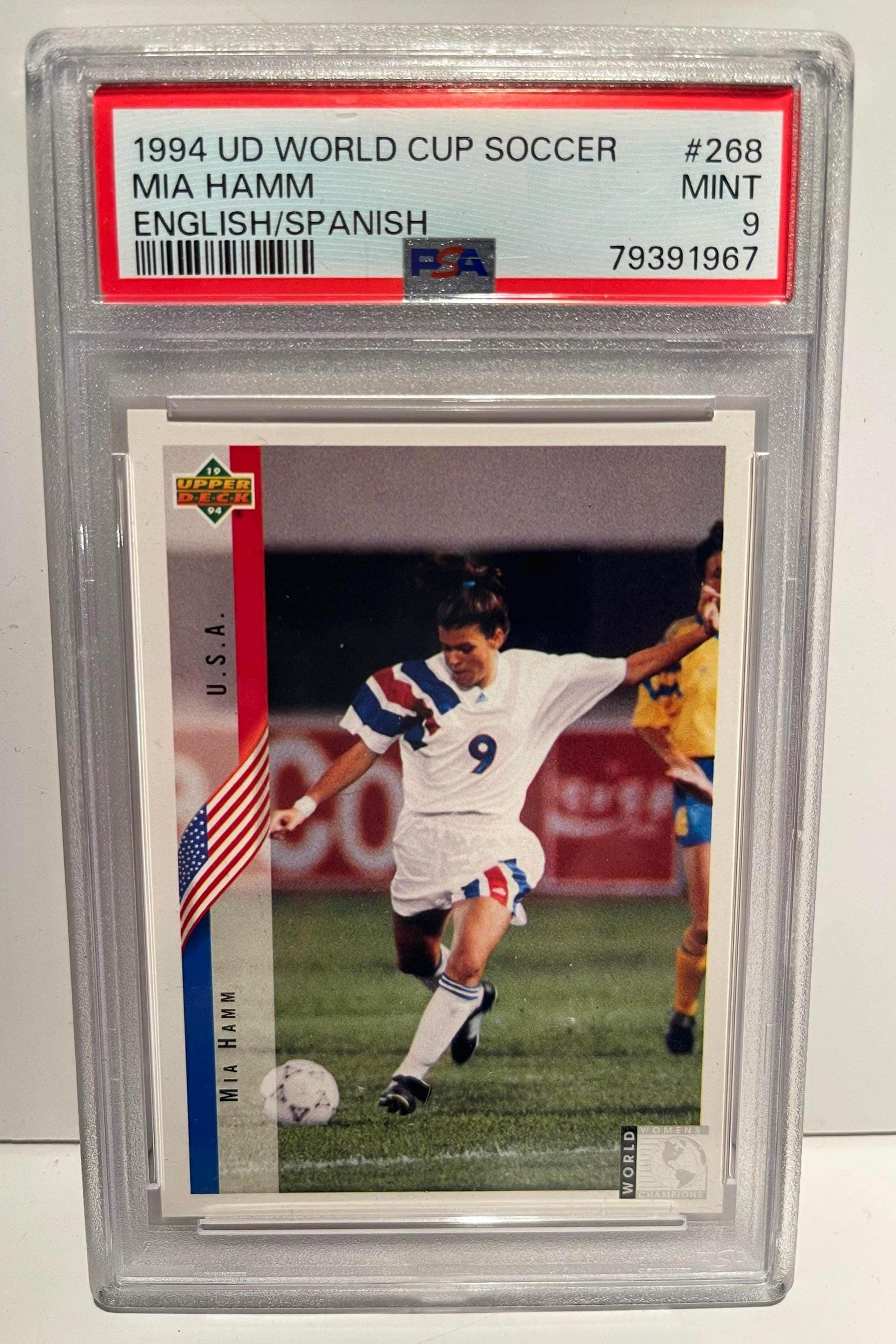 Mia Hamm 1994 Upper Deck World Cup Soccer #268 English/spanish PSA