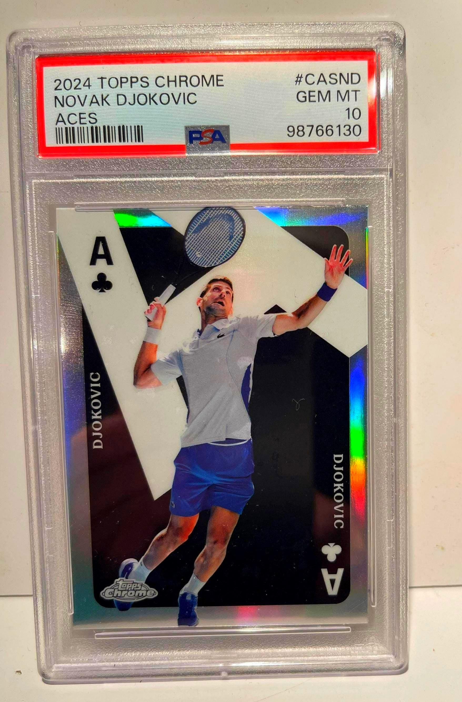 Novak Djokovic 2024 Topps Chrome Aces PSA 10 Gem MINT - Graded