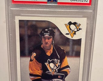 Mario Lemieux PSA 8 1985 Topps Rookie-kort Graderat, Iförpackat!