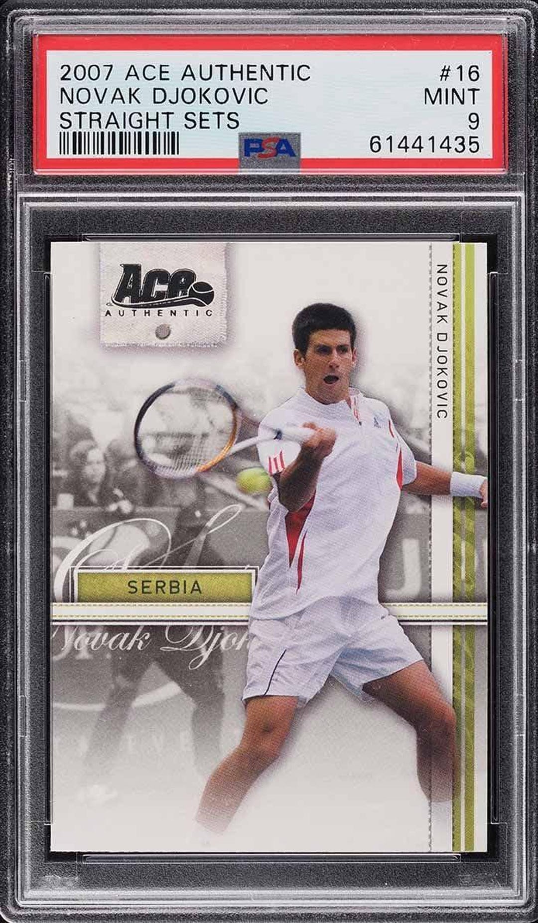 2007 レアPSA10‼️ルーキーカード　NOVAK DJOKOVIC RC Novak Djokovic 2007 Ace Authentic Straight Sets #16 PSA 9
