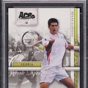 Novak Djokovic 2007 Ace Authentic Straight Sets #16 PSA 9 Mint Rookie Card! Graded Encased