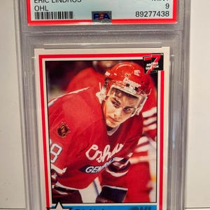 Eric Lindros 1990 7th Inning Sketch #1 Psa 9 Mint OHL Rookie Card - Graded Encased