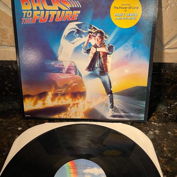Tillbaka till framtiden Soundtrack 1985 Exklusivt skick - Gammal vinyl-LP-skiva i lager - Fri frakt!