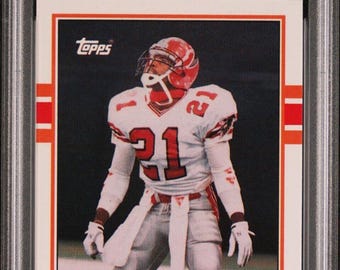 1989 Topps Traded Deion Sanders #30T PSA 10 Graded Encased Falcons Rookie Card
