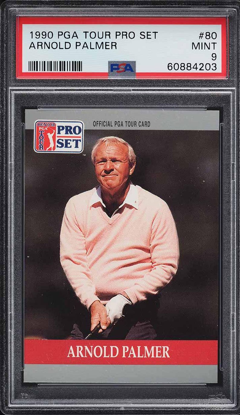 1990 Pro Set PGA Tour Arnold Palmer 80 PSA 9 Mint Encased Authenticated